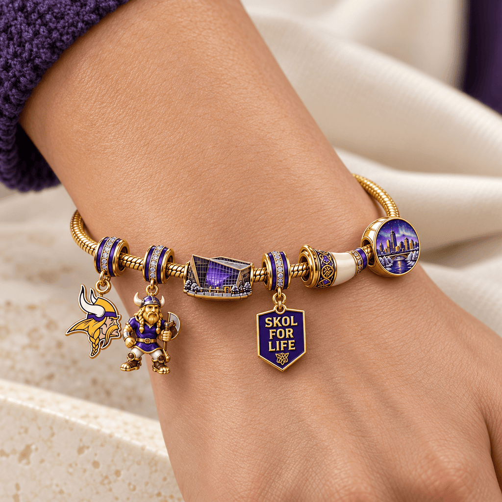 MNV Gold Charm Bracelet Set HQH