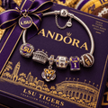LSU Silver Charm Bracelet Set VTH