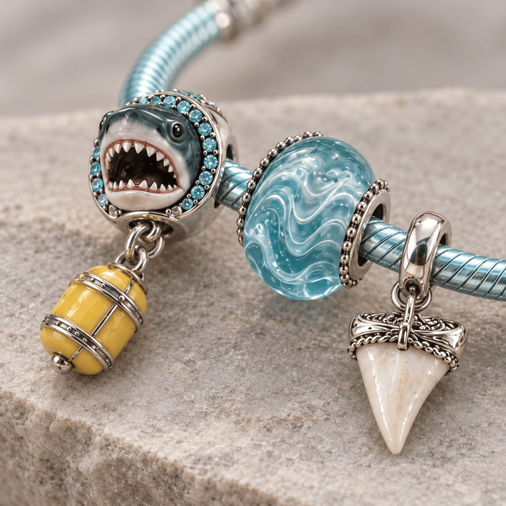 JAWS Silver Charm Bracelet Set PTKL