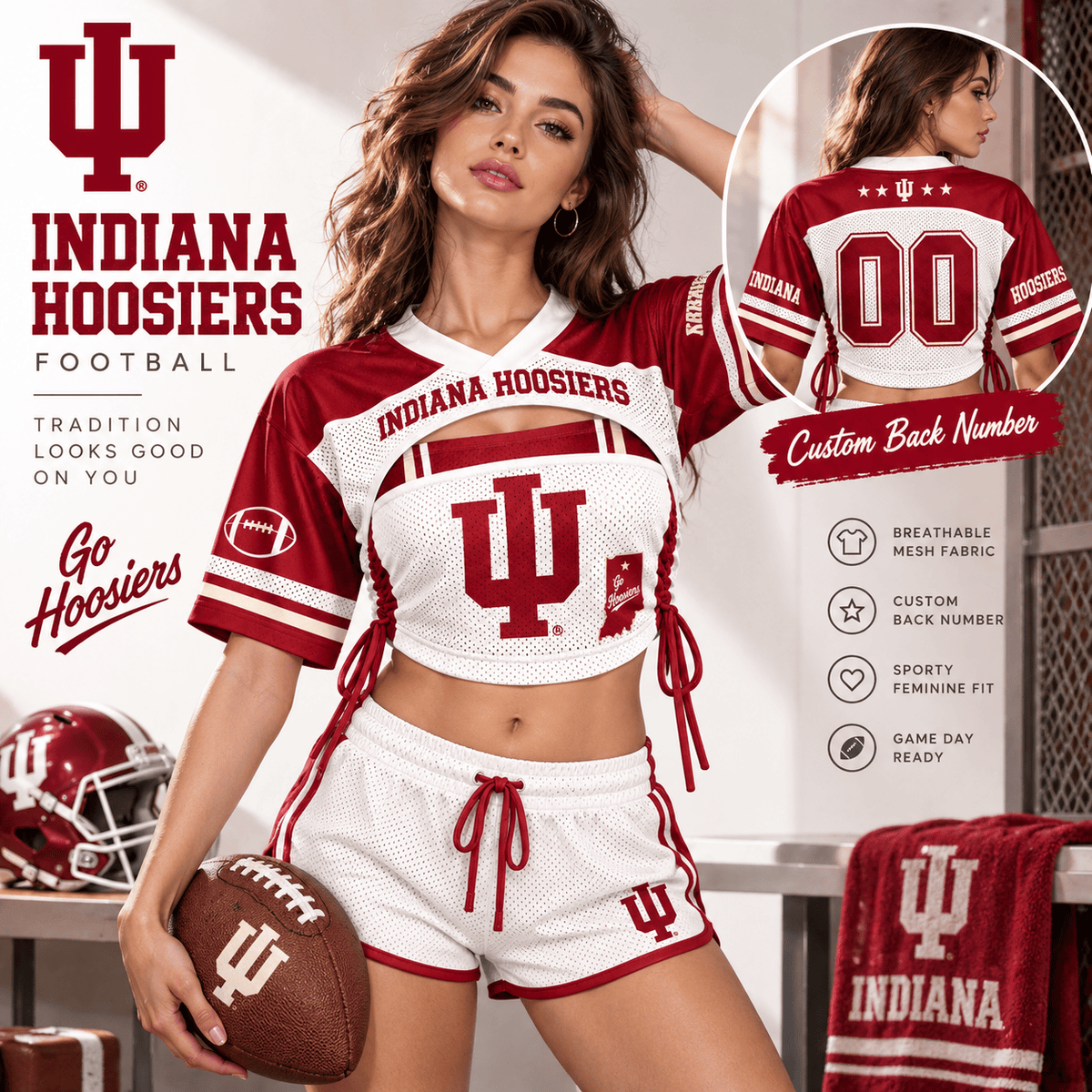 Premium IDH Mesh Short-Sleeve Bandeau & Shorts Set TNSM