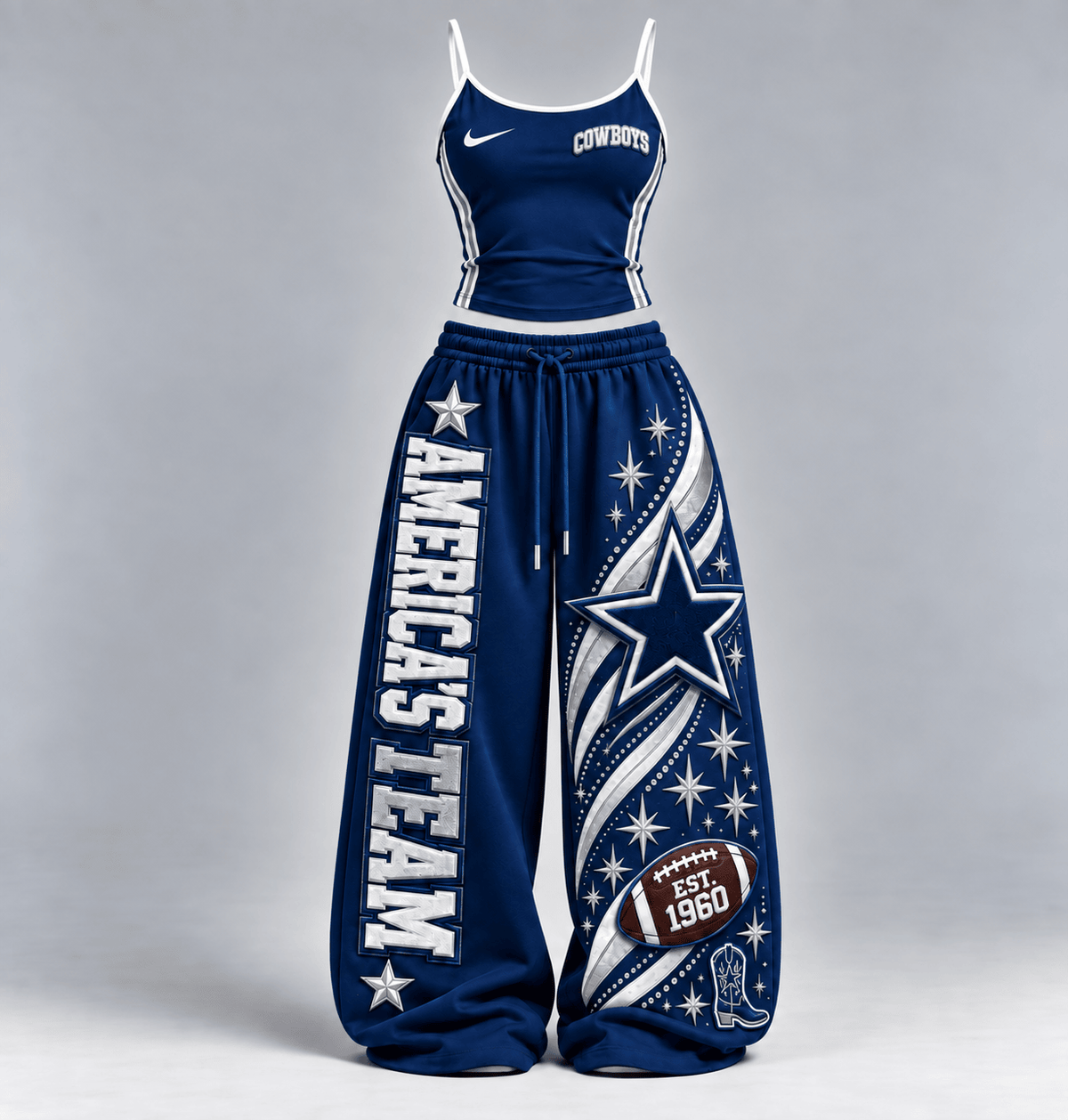 Premium DLCB Sports-Inspired Cami & Wide-Leg Pants Set BMD