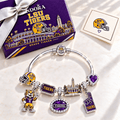 LSU Silver Charm Bracelet Set TMH