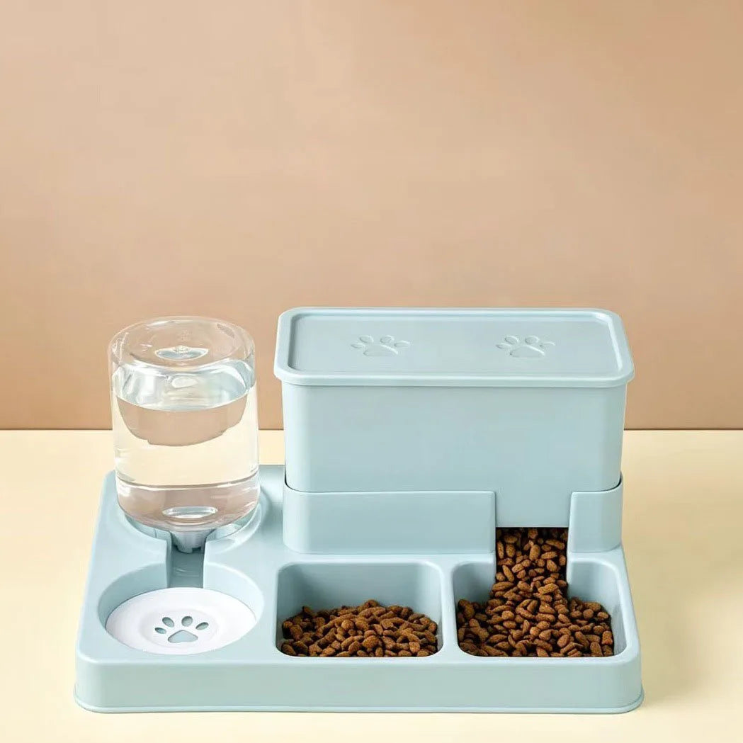 Automatic Cat Feeder Water Dispenser Integrated Pet Food Bowl Drinking Fountain Dual Use Dog Kitten Feeding Watering Pet