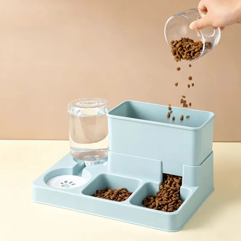 Automatic Cat Feeder Water Dispenser Integrated Pet Food Bowl Drinking Fountain Dual Use Dog Kitten Feeding Watering Pet